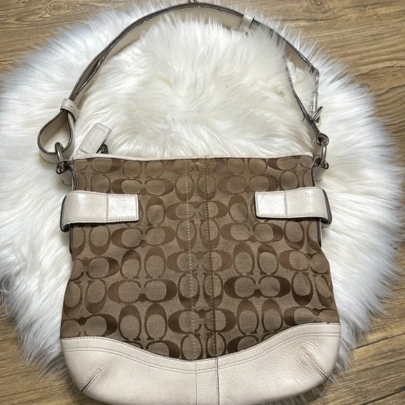 COACH 3577 CANVAS AMD LEATHER SHOULDER BAG - Picture 2 of 4